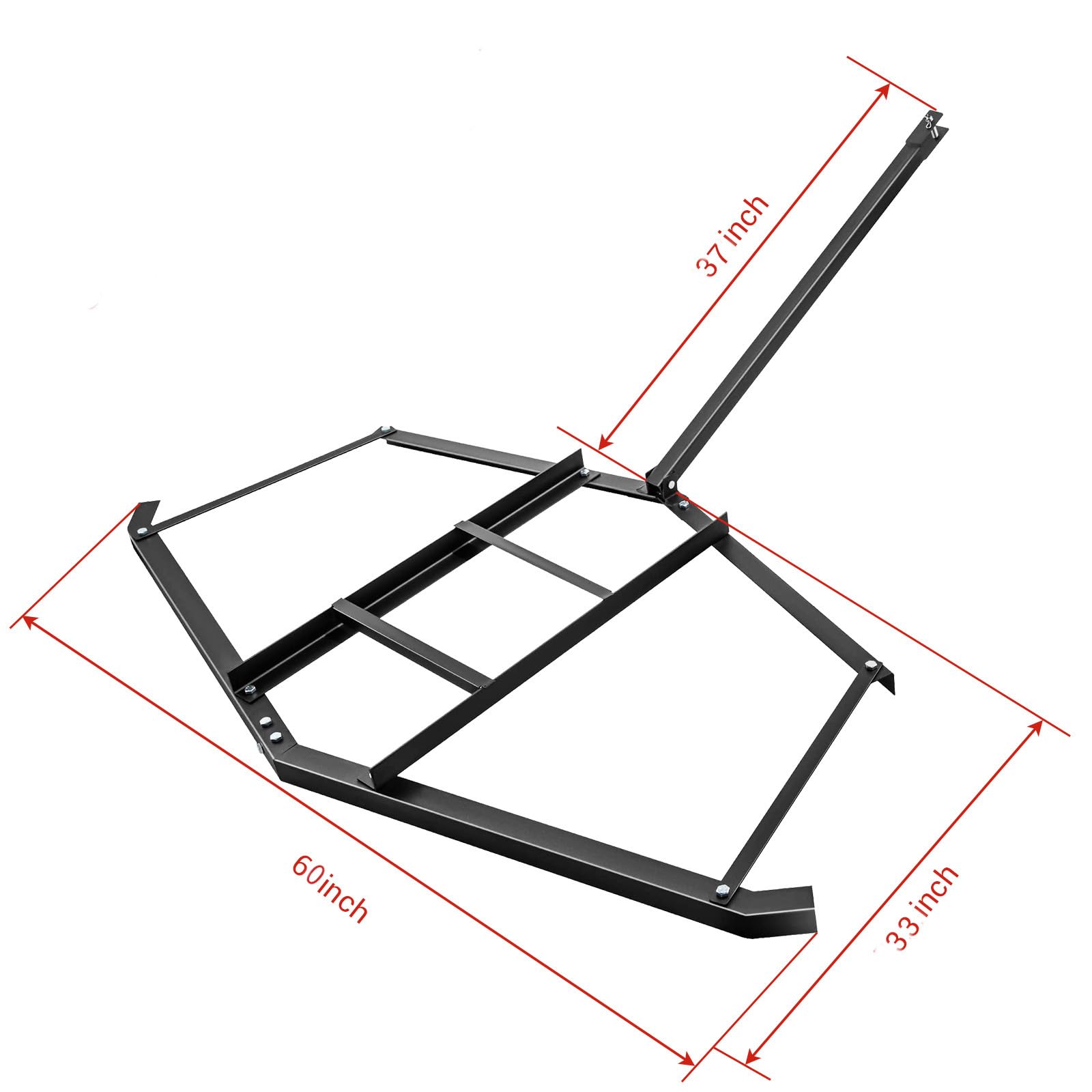 Garvee Herse niveleuse pour allée avec 2 barres réglables, drag harrow pour ATV/UTV, nivellement de terrain, jardin, champ et préparation de gazon