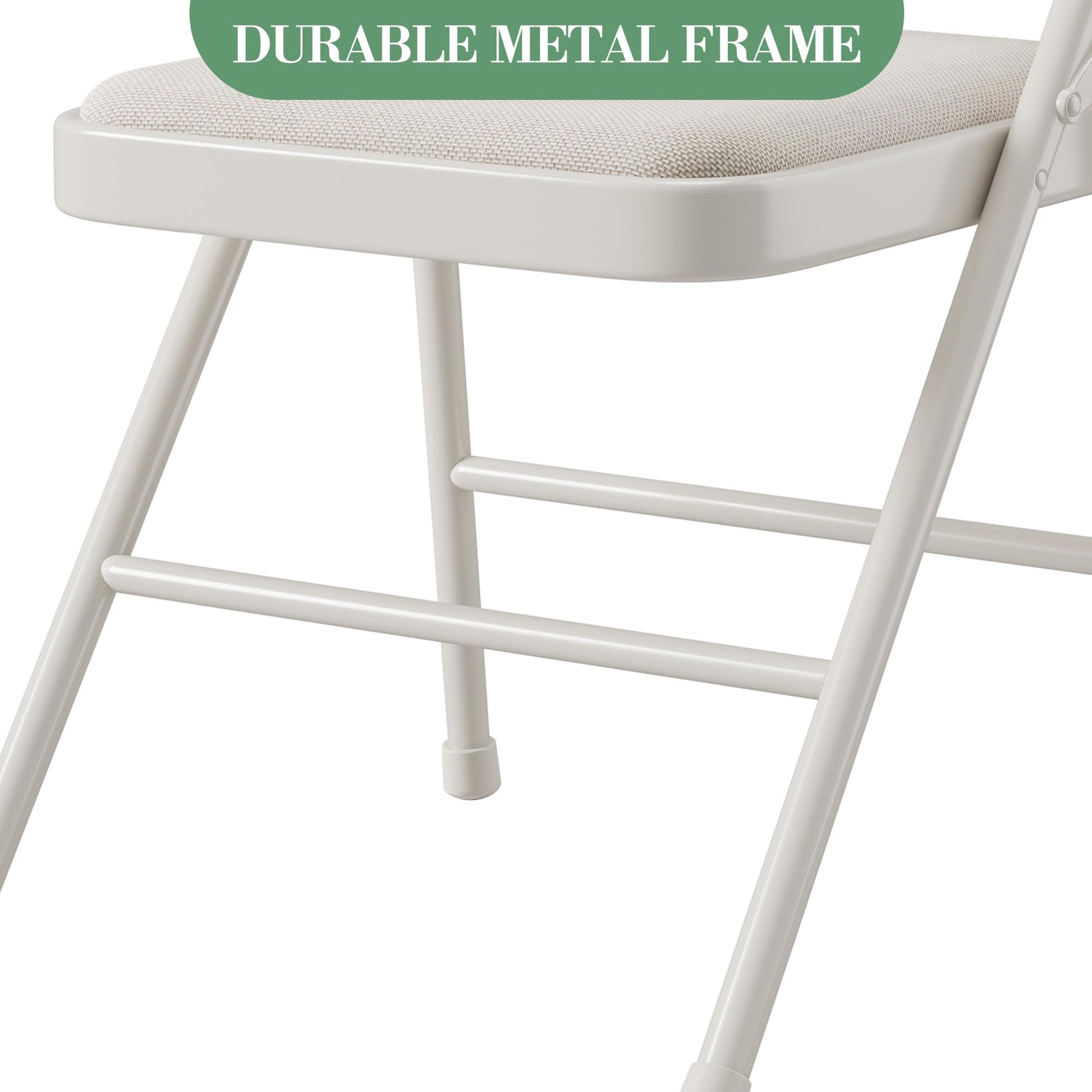 Ensemble de 6 chaises pliantes Garvee avec coussins, structure en métal, pliables pour le bureau et l'extérieur, revêtement en similicuir, pieds antidérapants, empilables