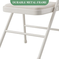 Ensemble de 6 chaises pliantes Garvee avec coussins, structure en métal, pliables pour le bureau et l'extérieur, revêtement en similicuir, pieds antidérapants, empilables