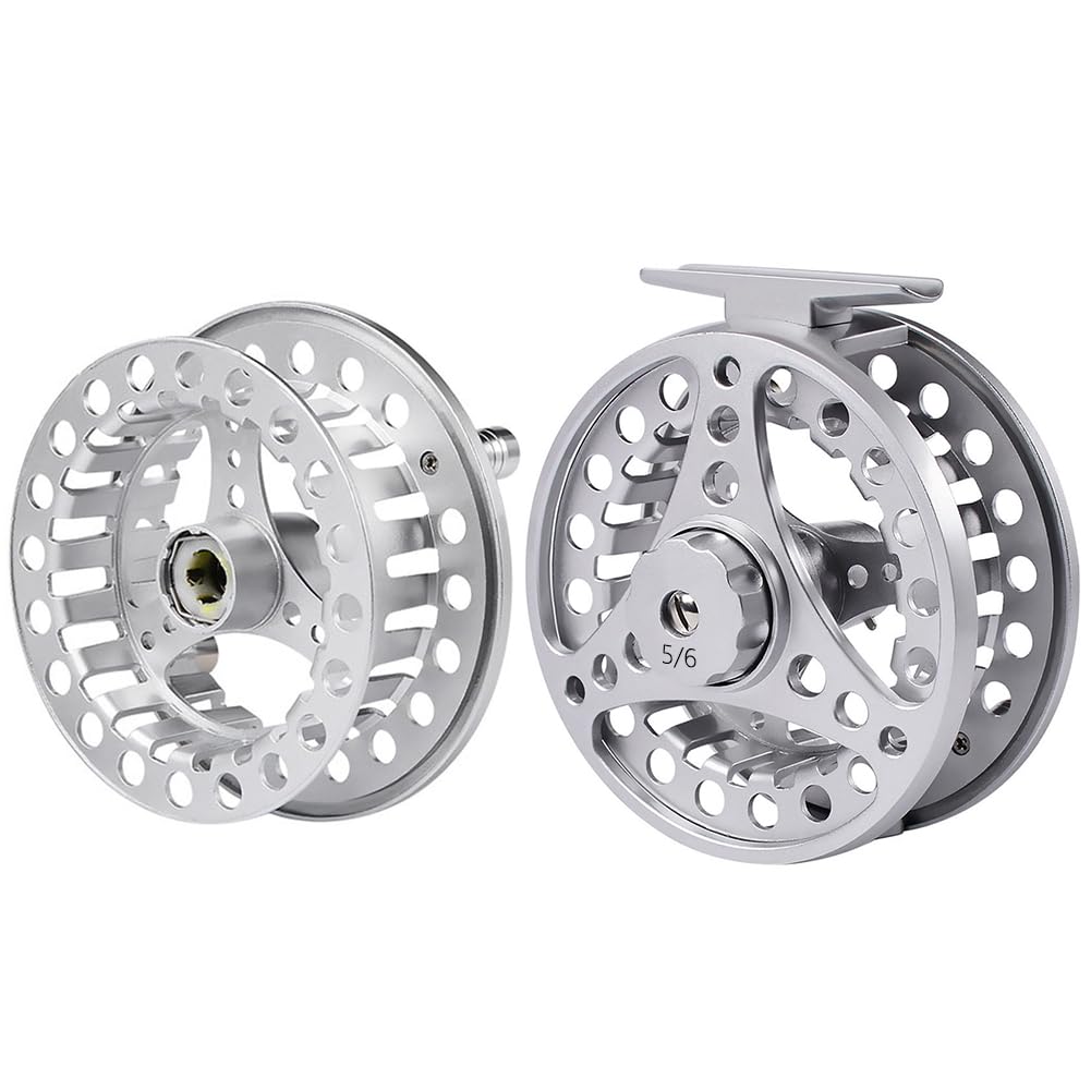 Moulinet de pêche à la mouche Garvee 2+1BB en aluminium CNC, fonctionnement fluide et précis, pour la truite, le brochet et la carpe, couleur argent.