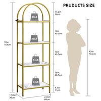 Garvee étagère à 4 niveaux avec arche, structure en métal, robuste, idéale pour le salon et le bureau, 183 × 61 × 30 cm, design moderne