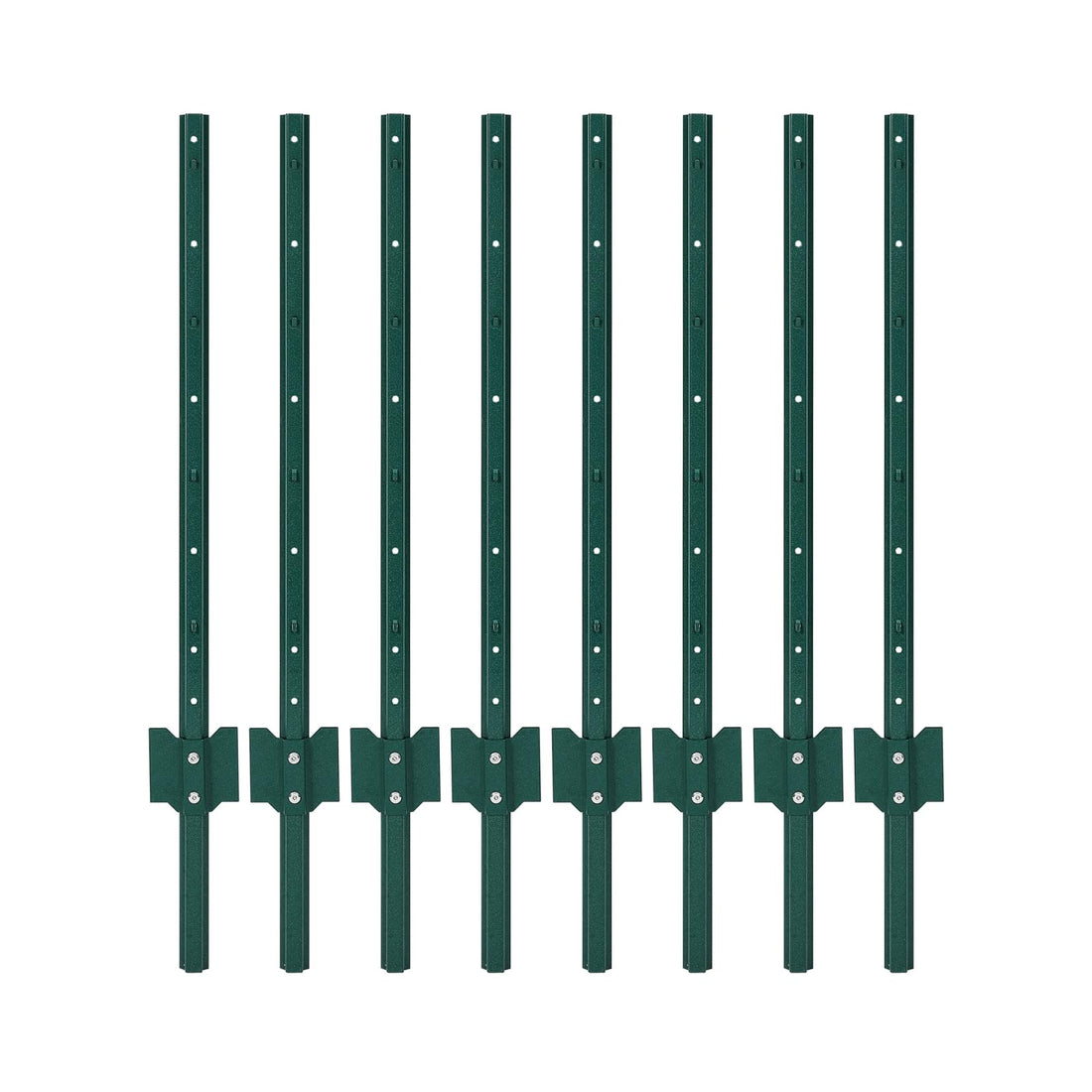 Garvee Poteau de clôture métallique de 91 cm (91 cm) en forme de U, acier robuste, revêtement en poudre vert, pour jardin et cour