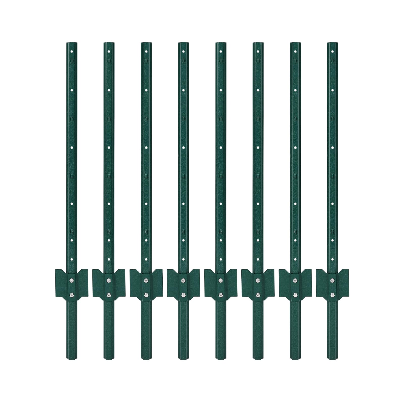 Poteau de clôture métallique Garvee de 91 cm (3 pi) en forme de U, acier robuste, revêtement en poudre vert, pour jardin et cour.