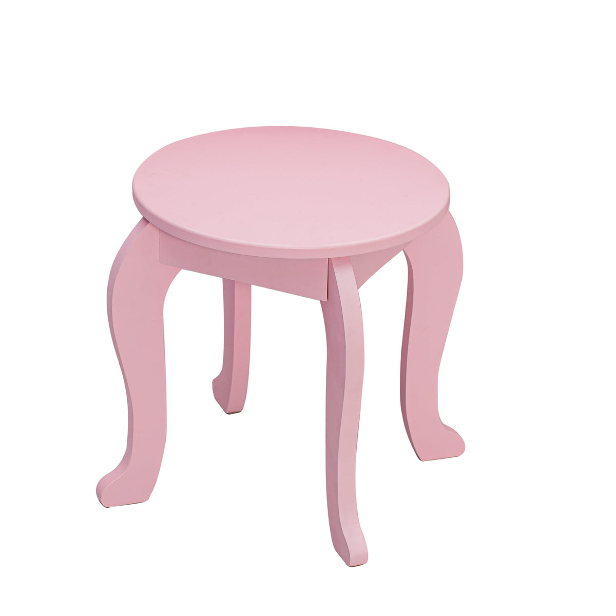 Garvee Coiffeuse pour enfants avec miroir triptyque et tabouret, bureau de maquillage princesse 2 en 1 en bois, ensemble de jeu d'imitation pour tout-petits, Rose