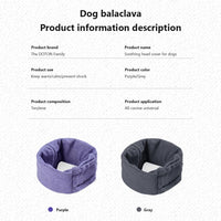 Cache-oreilles souples Garvee pour chien avec réduction du bruit et bandeau apaisant pour animaux de compagnie, gris foncé