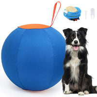 Balle de berger Garvee 45 cm pour chiens, grand jouet avec pompe à air, robuste, entraînement en extérieur, bleue, pour écuries