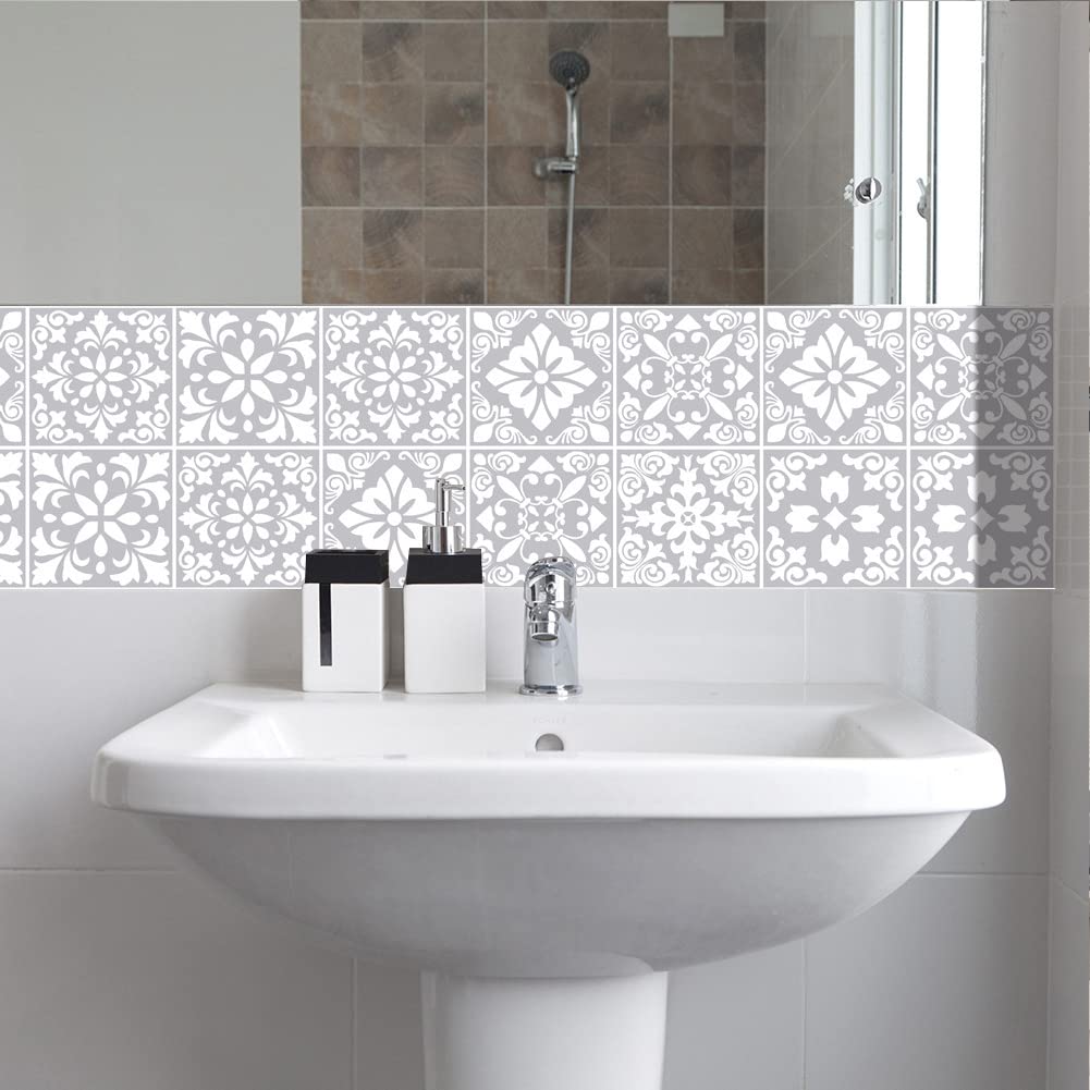 Garvee Lot de 24 stickers vinyle vintage imperméables en PVC, autocollants décoratifs pour cuisine, salle de bain et maison, modèle ET241