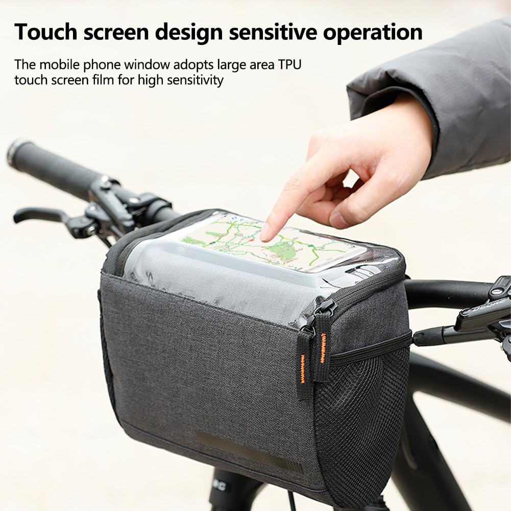 Sacoche de cadre avant de vélo multifonctionnelle étanche Garvee Fietsstuurtas 4,5 L pour VTT et randonnées en plein air, noire