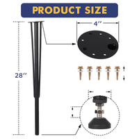 Pieds de table en métal Garvee 71 cm (28 pouces) – Hauteur réglable, robustes et polyvalents pour le bureau, la salle à manger et la conception de tables à faire soi-même