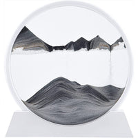 Décoration murale en sable mouvant Garvee, tableau rond 3D en plastique représentant un paysage de sable des profondeurs marines, noir, pour la maison, le salon ou le bureau.