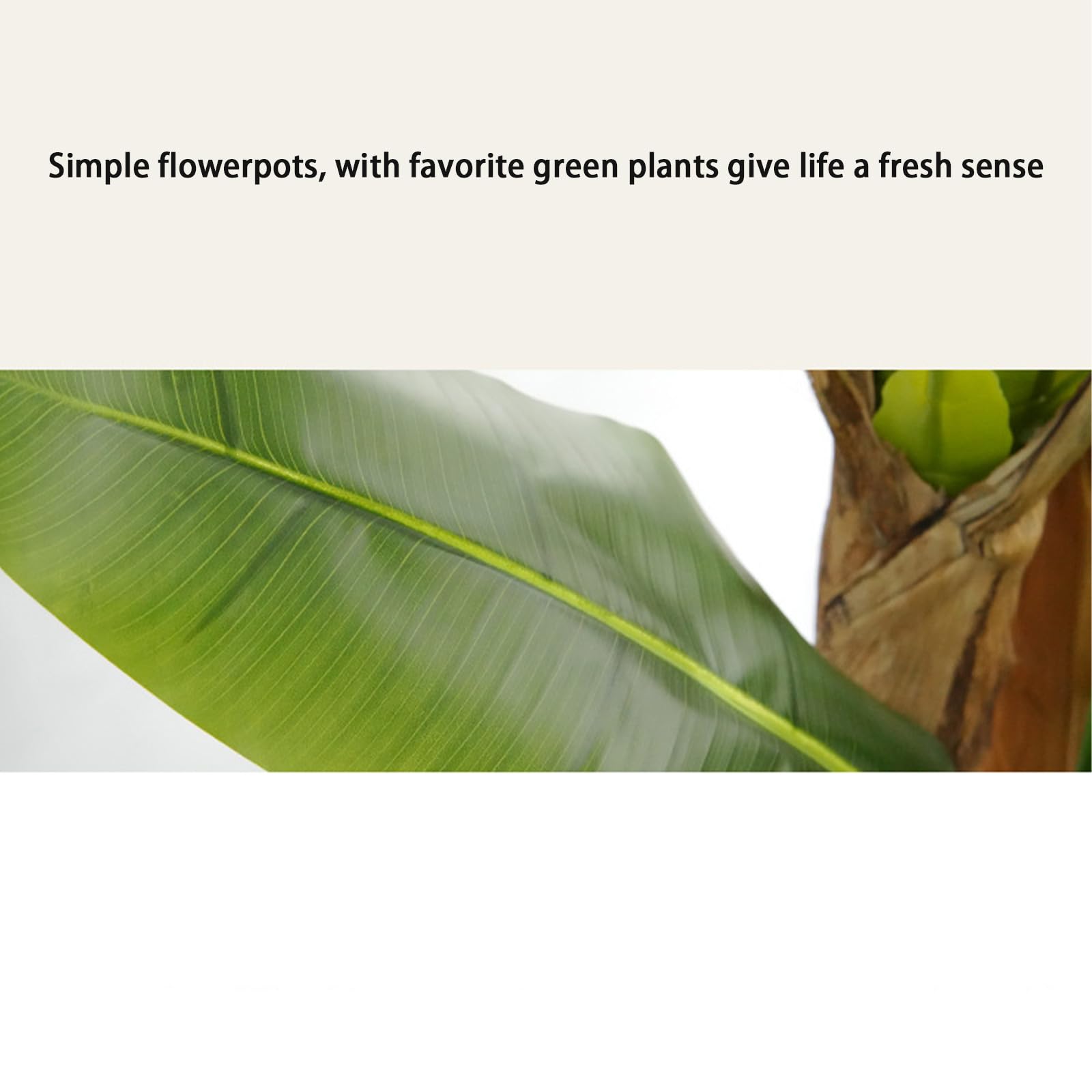 Bananier artificiel Garvee à grandes feuilles, écorce naturelle, pot robuste pour salon et bureau, 1,9 à 2,1 mètres, vert