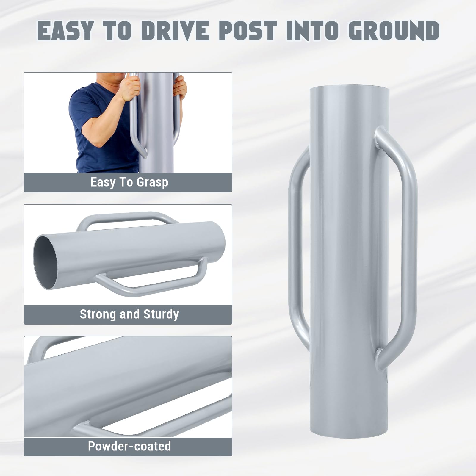 Enfonceuse de poteaux en T Garvee 37 lb, en acier robuste, à poignée ergonomique, polyvalente pour le jardinage et l'agriculture.