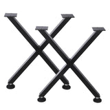 Garvee Pieds de table en acier carbone forme X, robustes pour meubles, hauteur 40 cm, finition noire, idéal table basse, bureau ou meuble DIY - 
