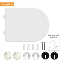 Abattant de toilettes Garvee avec fermeture amortie, blanc - Abattant antibactérien à démontage rapide pour toilettes en forme de D, capacité de charge jusqu'à 150 kg