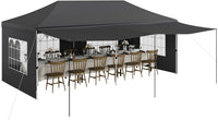 Garvee Tonnelle pliante 3x6 m avec 6 parois amovibles, Oxford 420D imperméable, hauteur réglable, pour fêtes et événements, résistante et stable, fenêtres transparentes