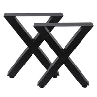 Garvee Pieds de meuble en métal noir forme X 41 cm, support jusqu’à 399 kg, patins réglables antidérapants, pour tables, bancs et projets DIY