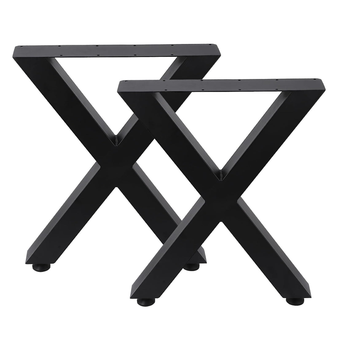 Garvee Lot de 2 pieds de table en métal noir forme X, 71 × 59,4 cm, design creux robuste, pour table de salon, salle à manger, bureau et DIY