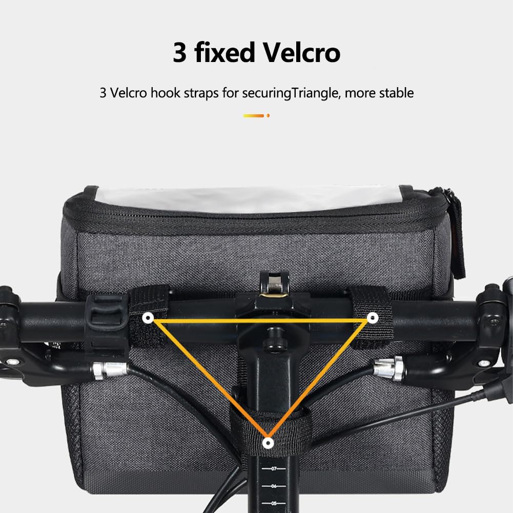 Sacoche de cadre avant de vélo multifonctionnelle étanche Garvee Fietsstuurtas 4,5 L pour VTT et randonnées en plein air, noire