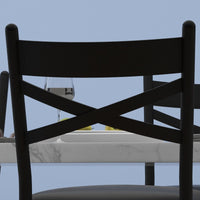 Ensemble de 4 tabourets de bar Garvee, 57 cm (22,4 pouces), dossier en forme de X, rembourrage épais, structure en métal, revêtement en cuir PU, marron-noir rustique pour la cuisine et la salle à manger