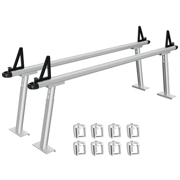 Porte-échelle en aluminium Garvee pour camionnette, capacité de 363 kg (800 lb), réglable de 43 à 74 cm (17 à 29 po), revêtement en poudre noir, pour camionnette, kayak, planche de surf