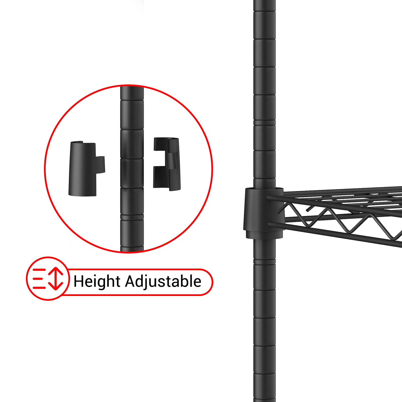 Étagère métallique à 5 niveaux Garvee, robuste, réglable, en acier, grande capacité, 59 x 59 x 13,8 cm, pour garage et rangement