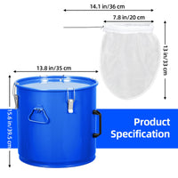 Réservoir d'huile pour friteuse Garvee 1 gallons en acier au carbone antirouille avec clips de couvercle et sac filtrant pour cuisines de restaurant 13,8 po x 15,6 po