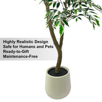 Ficus artificiel Garvee, 150 cm, grande plante artificielle en pot, vert, pour intérieur, maison, bureau, jardin