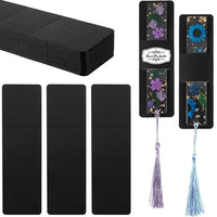 Garvee Lot de 50 pochettes porte-marque-pages en papier kraft noir 4,5 x 15 cm, robustes et polyvalentes, pour les amoureux des livres