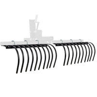 Râteau de jardin Garvee 60 pouces pour tracteur, VTT, UTV, 20 dents en acier, acier au carbone, noir, pour l'aménagement paysager