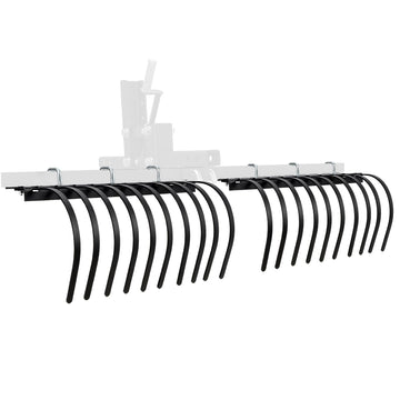Râteau de jardin Garvee 60 pouces pour tracteur, VTT, UTV, 20 dents en acier, acier au carbone, noir, pour l'aménagement paysager