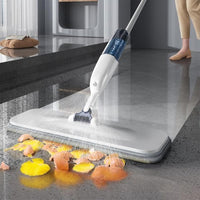 Balai-serpillère Garvee avec fonction spray pour sols en bois, carrelage et parquet, rotatif à 360°, avec 5 lingettes microfibres réutilisables, plat, noir