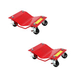 Ensemble de chariots de manutention Garvee, 2 roues robustes en acier de 7,6 cm (3 po) avec protections de pneus, capacité de 1814 kg (4000 lb), pour voitures, VUS et ateliers. - Rouge