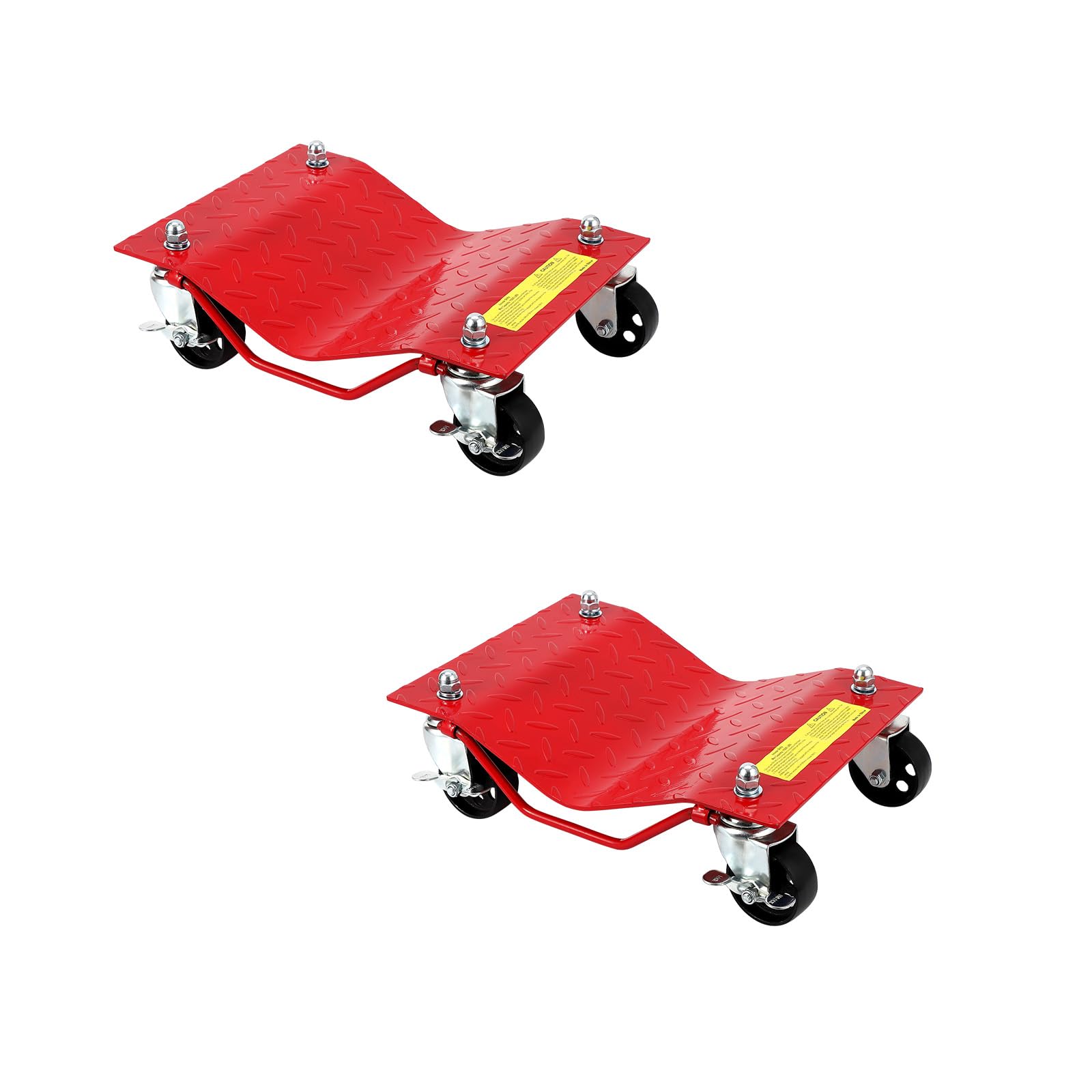 Ensemble de chariots de manutention Garvee, 2 roues robustes en acier de 7,6 cm (3 po) avec protections de pneus, capacité de 1814 kg (4000 lb), pour voitures, VUS et ateliers.