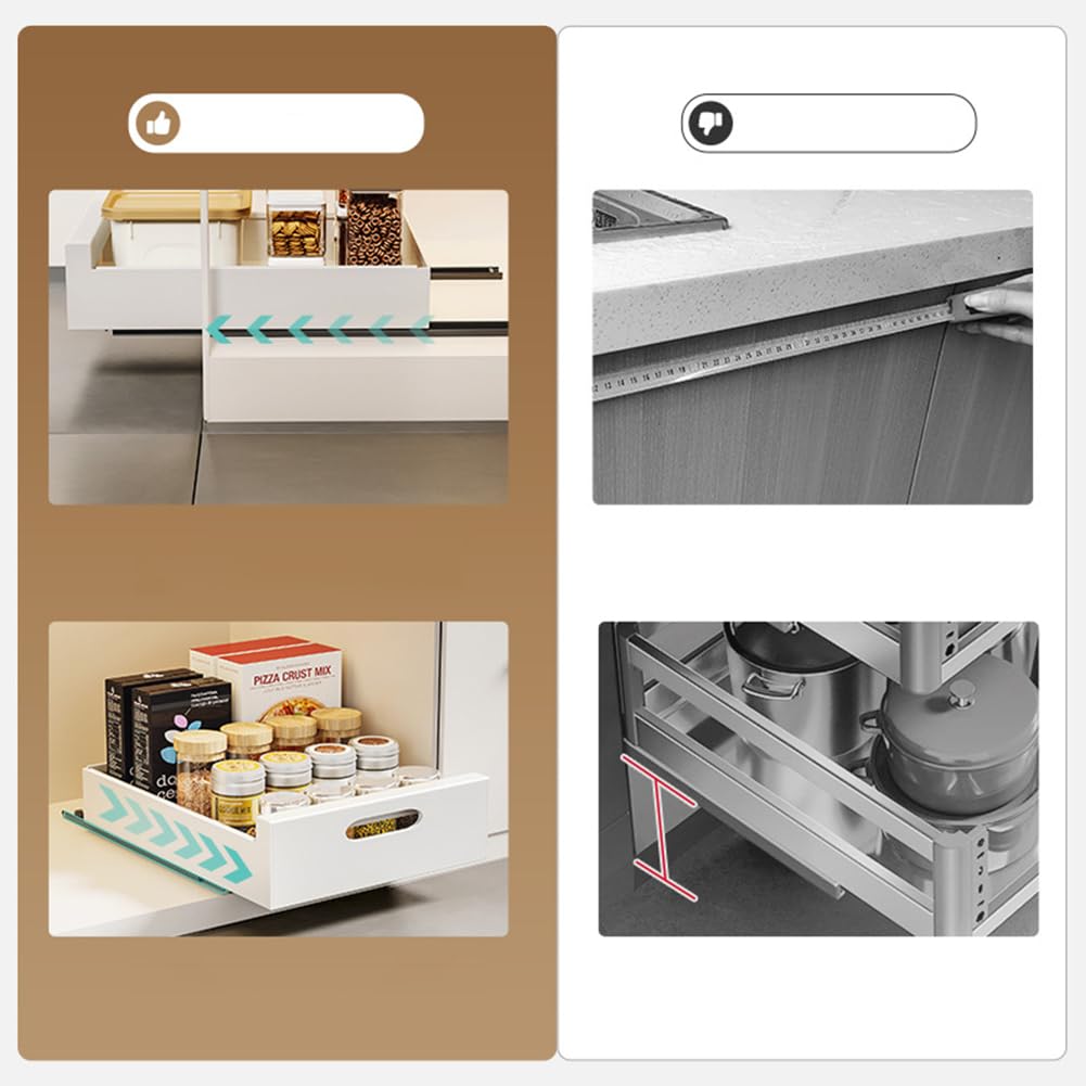 Organisateur de tiroir de cuisine Garvee en acier au carbone extensible et robuste, sans perçage, pour la cuisine et la salle de bain, léger