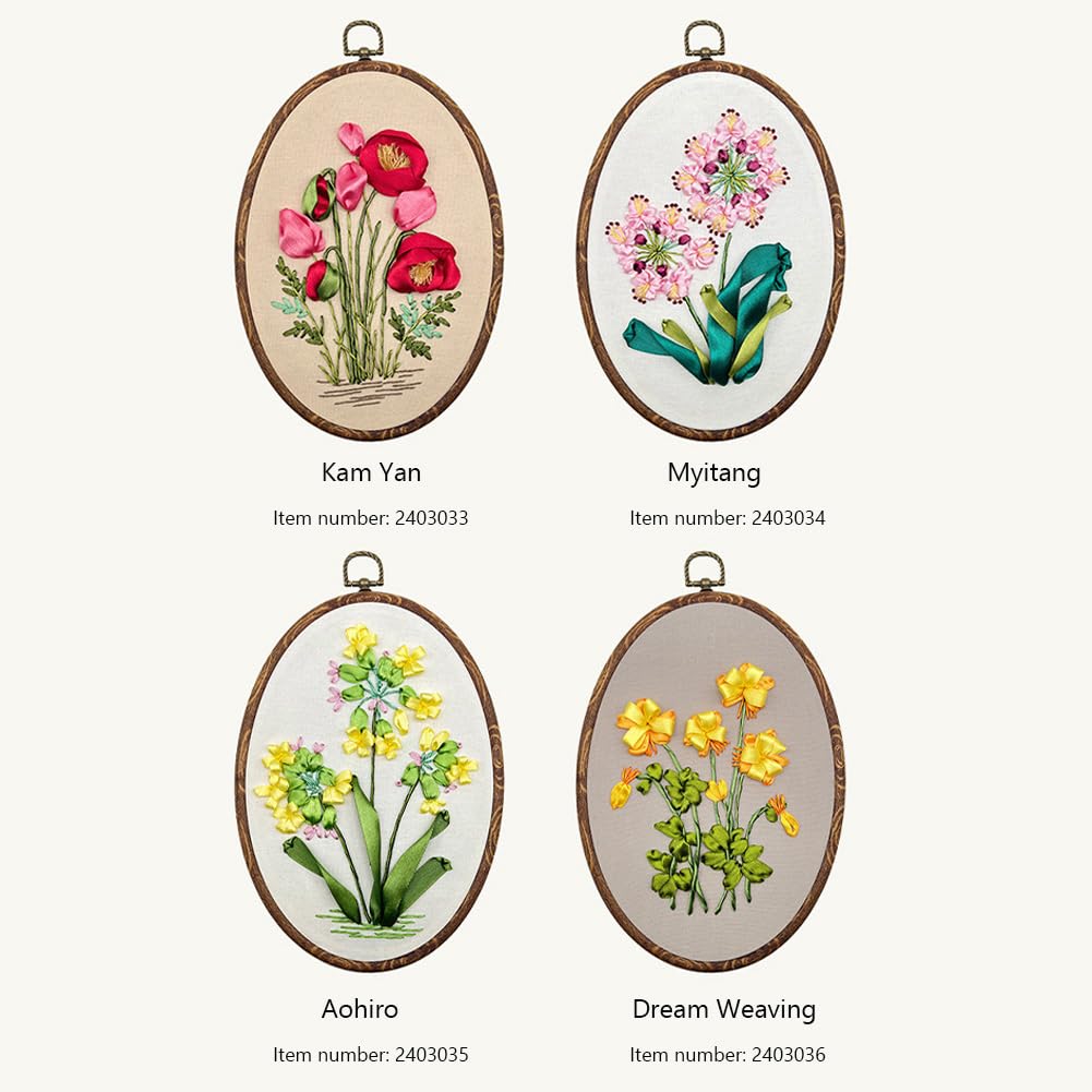 Kit de broderie Garvee pour débutants avec motif floral 3D, kit de broderie à faire soi-même comprenant tissu, tambour, fils et aiguilles, taille unique, multicolore
