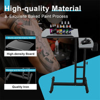 Table de lit mobile Garvee sur roulettes, réglable en hauteur, inclinable, pour ordinateur portable, idéale pour les lits d'hôpital et les lits médicalisés, 60 × 40 × 65-95 cm, noire