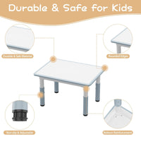 Table enfant Garvee avec chaises, hauteur réglable, plateau style graffiti, ergonomique, PEHD, coussins antidérapants pour maternelle et salle de jeux, 4 chaises