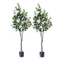 Camélia artificiel Garvee 150-180 cm avec feuilles et fleurs réalistes, facile d'entretien, blanc, pour la décoration de la maison et du bureau