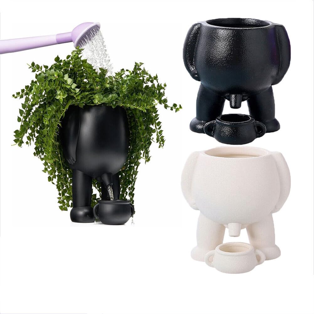 Pot de fleurs Garvee avec drainage, intérieur/balcon/bureau, céramique blanche, robuste, moderne, polyvalent