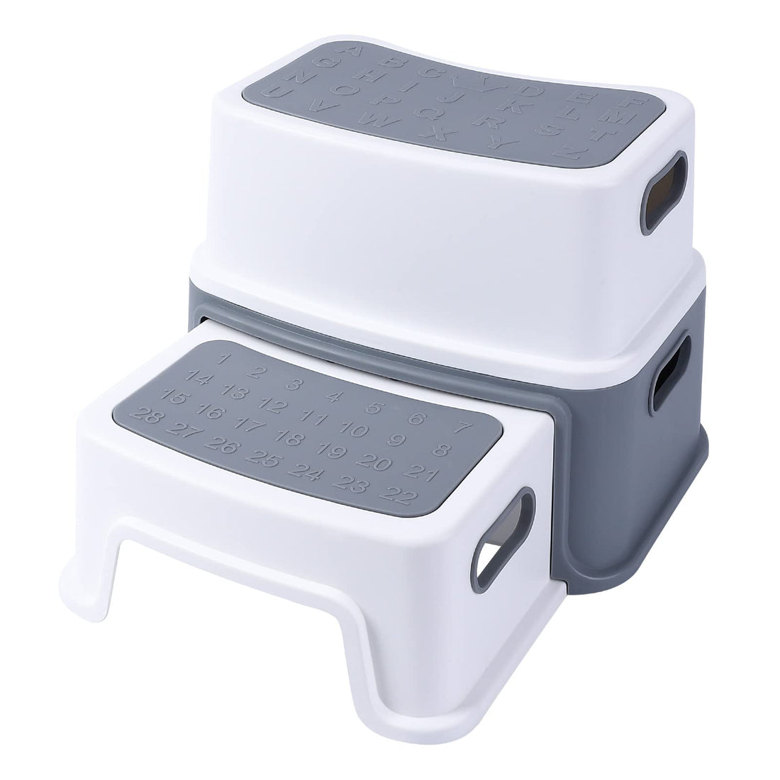 Tabouret enfant Garvee, 2 marches, antidérapant, sûr, sans BPA, léger, portable, pour salle de bain, cuisine, apprentissage, 115 kg