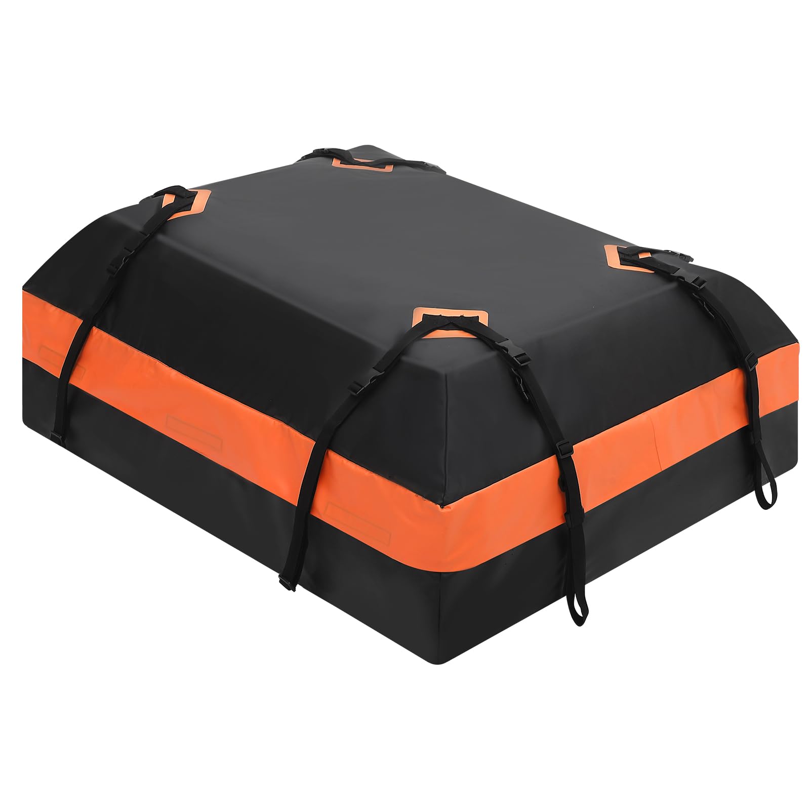 Sacoche de toit Garvee pour voiture, 425 litres (15 pieds cubes), étanche, avec 8 sangles renforcées, compatible avec tous les véhicules, idéale pour les voyages, dimensions : L 112 x l 86 x H 43 cm (44 x 34 x 17 pouces), noire.