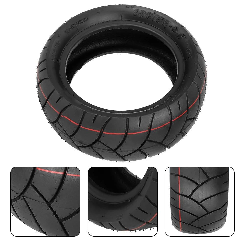 Pneu Garvee 11 pouces sans chambre à air pour trottinette électrique, anti-crevaison, robuste, 100/55-6.5, pour trottinettes électriques modifiées, noir