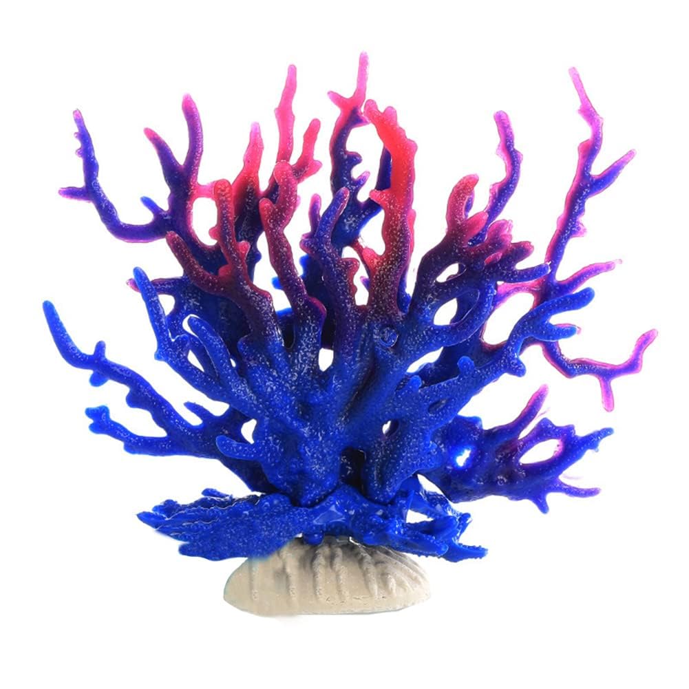 Branches de corail Garvee, ornements en imitation corail pour aquariums et bassins, bleu et violet