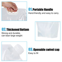 Sacs à eau d'urgence Garvee 5L, lot de 2, conteneurs d'eau portables en PE pour le camping, la randonnée et les situations d'urgence, comme sur la photo