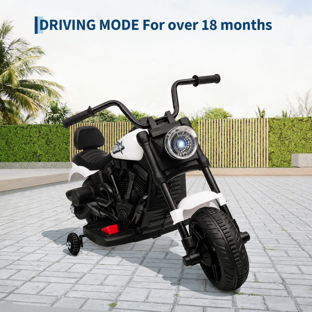 Garvee Kindermotorrad Électrique 6V Pour Enfants Avec LED, Musique, Stützräder Amovibles, Vitesse Sécurisée 3 Km/h, Robuste, Pour 18-36 Mois