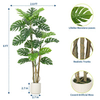 Plante artificielle Monstera Garvee de 1,80 m en polyester de haute qualité, décoration intérieure pour salon ou bureau, verte