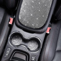 Garvee Ensemble de 15 housses de siège auto scintillantes pour femmes avec housse de volant en cristal, velouté et respirant, universel, avec console centrale, pour un usage quotidien et les événements