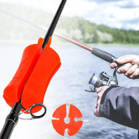 Garvee Lot de 8 sangles de canne à pêche extensibles en silicone à 4 trous, portables, pour accessoires de pêche en extérieur