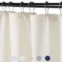 Rideau de douche Garvee en microfibre déperlante à motif gaufré, couleur crème, 183 x 183 cm (72 x 72 pouces), pour salle de bain et baignoire.