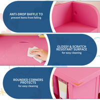 Garvee Bureau enfant ergonomique rose avec chaise, plateau inclinable et meuble de rangement, idéal pour étude, devoirs et activités créatives